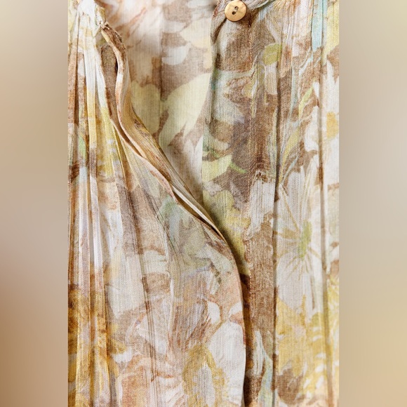 Zara Floral Chiffon Dress with Asymmetrical Hem bohemian hippie summer fall - Picture 10 of 10